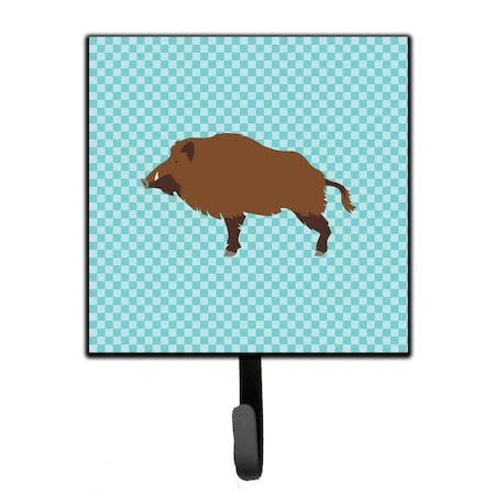 Micasa Wild Boar Pig Blue Check Leash or Key Holder MI727279